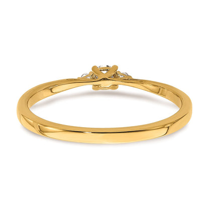 14K Gelbgold Verlobungsring mit echten Diamanten