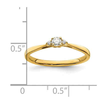 14K Gelbgold Verlobungsring mit echten Diamanten