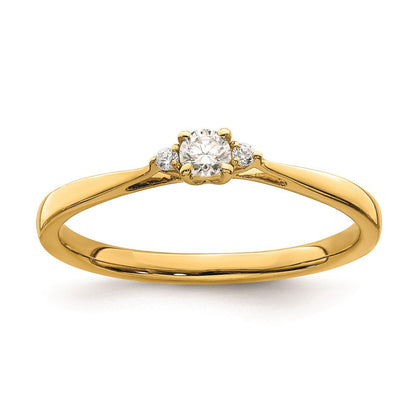 14K Gelbgold Verlobungsring mit echten Diamanten