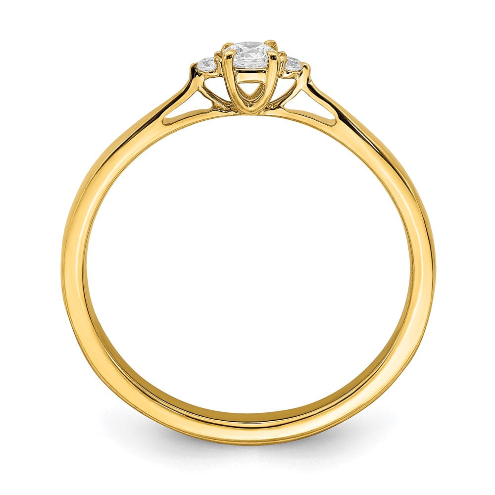 14K Gelbgold First Promise 0,125 ct. Labor gewachsener Diamant VS/SI+ G+ Petite Verlobungsring