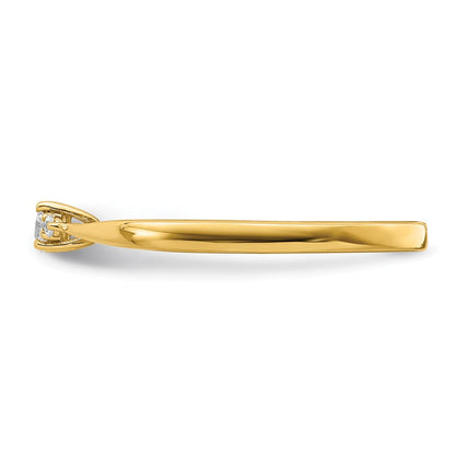 14K Gelbgold First Promise 0,125 ct. Labor gewachsener Diamant VS/SI+ G+ Petite Verlobungsring