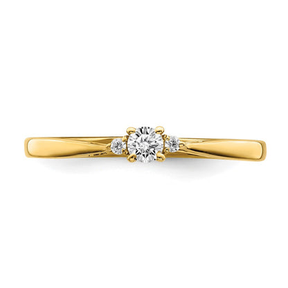 14K Gelbgold First Promise 0,125 ct. Labor gewachsener Diamant VS/SI+ G+ Petite Verlobungsring