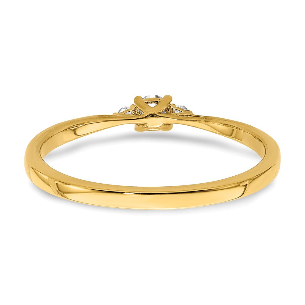 14K Gelbgold First Promise 0,125 ct. Labor gewachsener Diamant VS/SI+ G+ Petite Verlobungsring