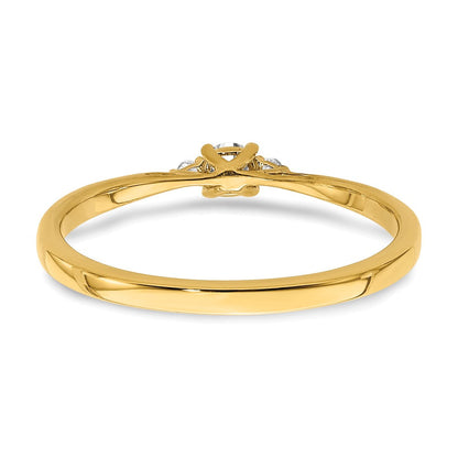 14K Gelbgold First Promise 0,125 ct. Labor gewachsener Diamant VS/SI+ G+ Petite Verlobungsring