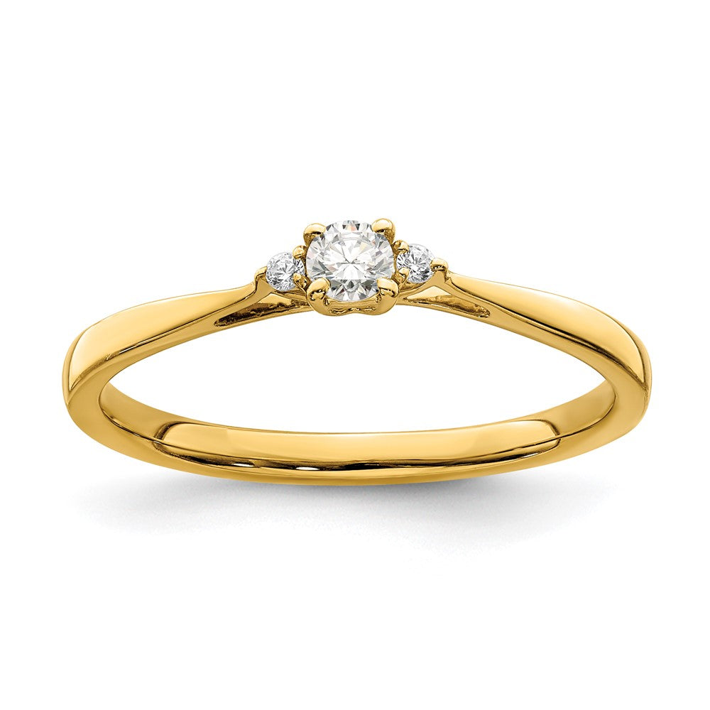 14K Gelbgold First Promise 0,125 ct. Labor gewachsener Diamant VS/SI+ G+ Petite Verlobungsring