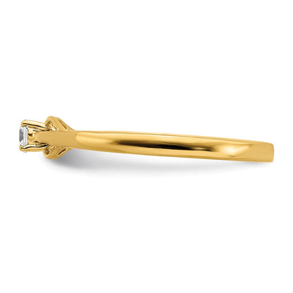 14K Gelbgold Ring mit echtem Diamanten „Promise“