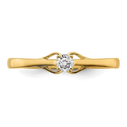 14K Gelbgold Ring mit echtem Diamanten „Promise“
