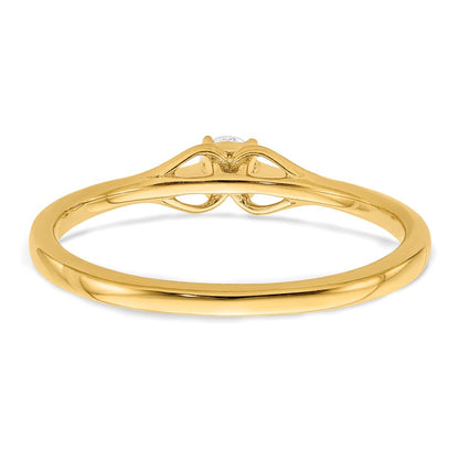 14K Gelbgold Ring mit echtem Diamanten „Promise“