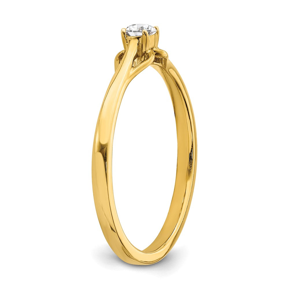 14K Gelbgold Ring mit echtem Diamanten „Promise“