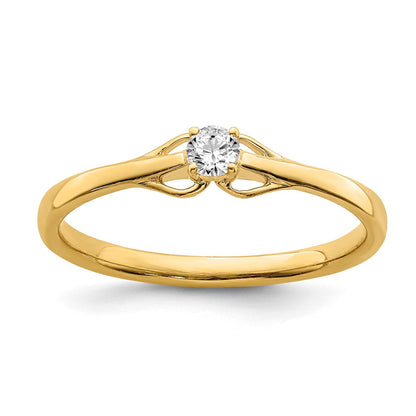 14K Gelbgold Ring mit echtem Diamanten „Promise“