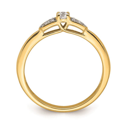 14K Gelbgold Diamant-Freundschaftsring