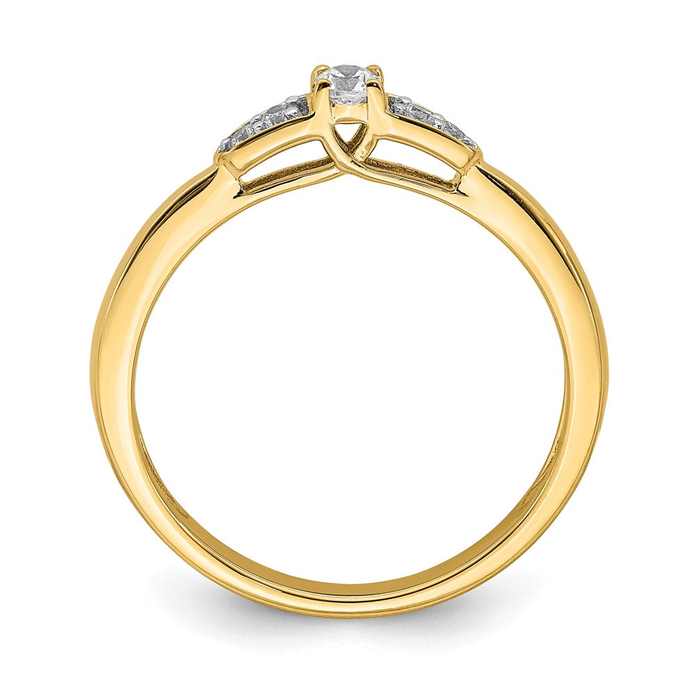14K Gelbgold Verlobungsring, petite, mit 0,125 ct. laborgezüchteten Diamanten VS/SI+ G+