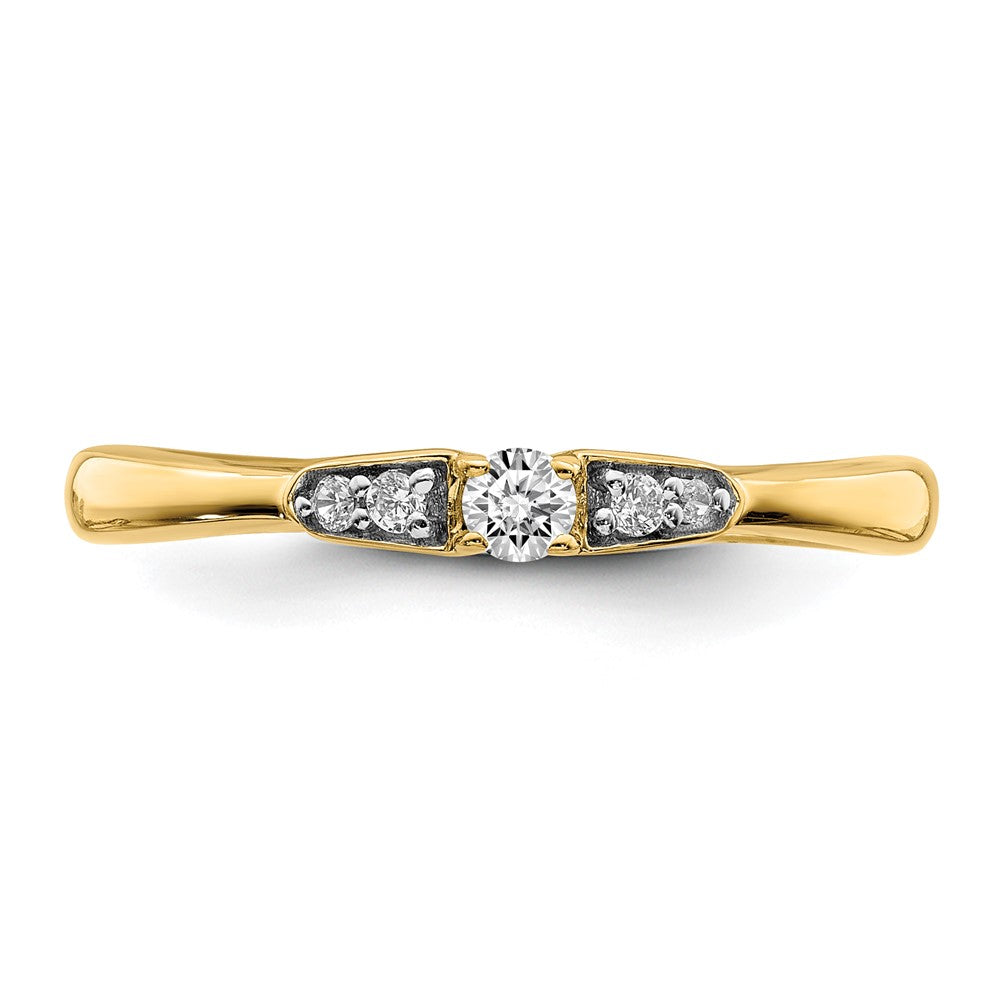 14K Gelbgold Verlobungsring, petite, mit 0,125 ct. laborgezüchteten Diamanten VS/SI+ G+