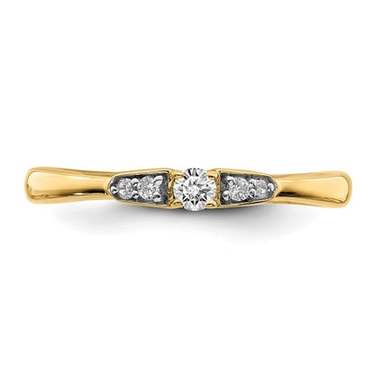 14K Gelbgold Verlobungsring, petite, mit 0,125 ct. laborgezüchteten Diamanten VS/SI+ G+