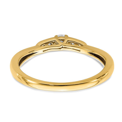 14K Gelbgold Verlobungsring, petite, mit 0,125 ct. laborgezüchteten Diamanten VS/SI+ G+