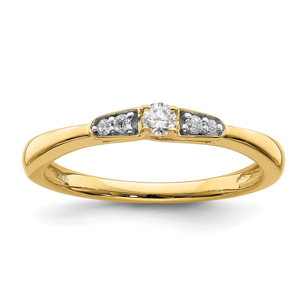 14K Gelbgold Verlobungsring, petite, mit 0,125 ct. laborgezüchteten Diamanten VS/SI+ G+