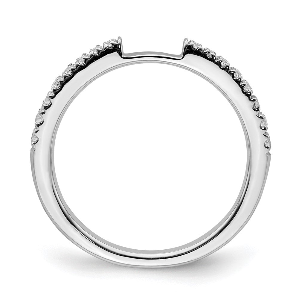 14K Weißgold Ehering mit echten Diamanten, konturiert