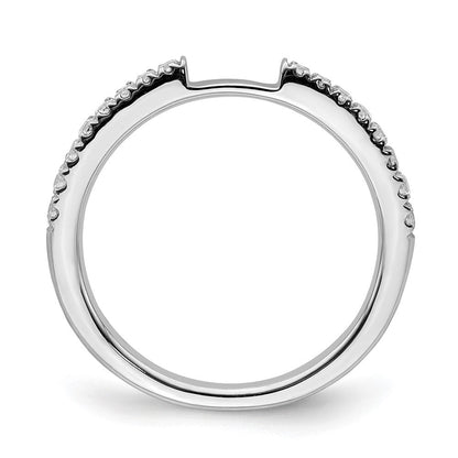 14K Weißgold Ehering mit echten Diamanten, konturiert