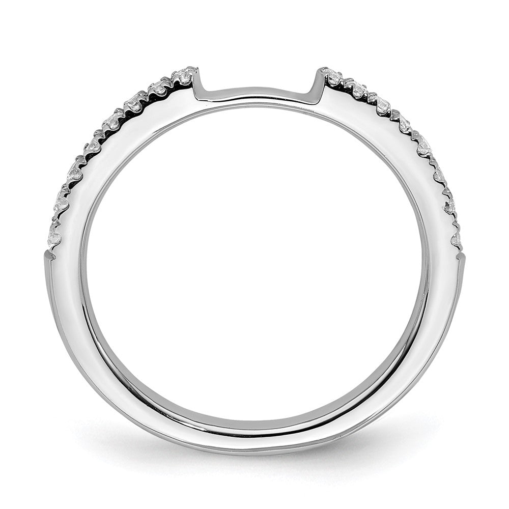 14K Weißgold Ehering mit echten Diamanten, konturiert