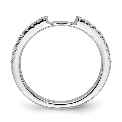 14K Weißgold Ehering mit echten Diamanten, konturiert