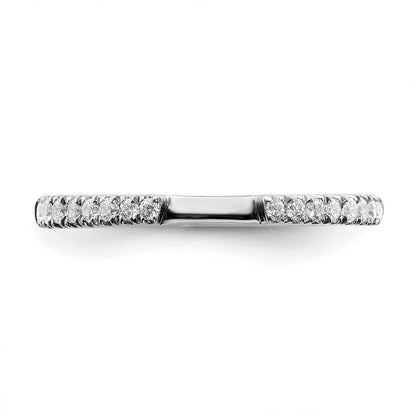 14K Weißgold Ehering mit echten Diamanten, konturiert