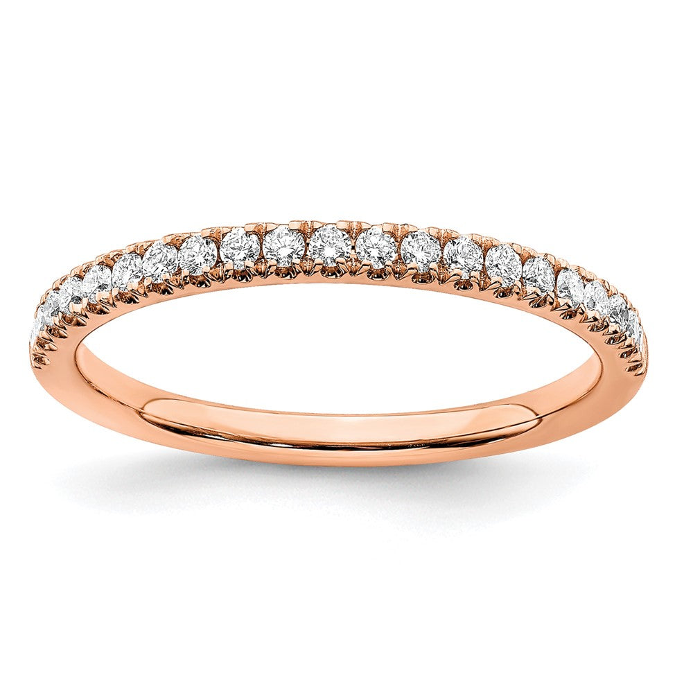 14K Roségold Ehering mit 0,25 ct. im Labor gezüchteten Diamanten, VS/SI+ G+