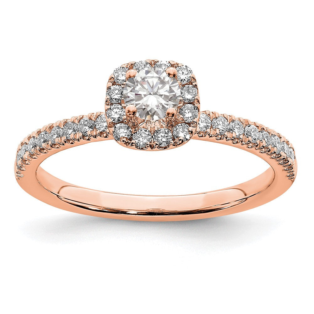 14K Roségold Halo-Ring "Eternal Promise" mit Labor-Diamanten VS/SI FGH