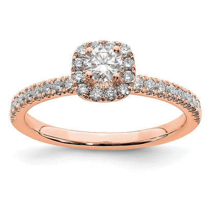 14K Roségold Halo-Ring "Eternal Promise" mit Labor-Diamanten VS/SI FGH
