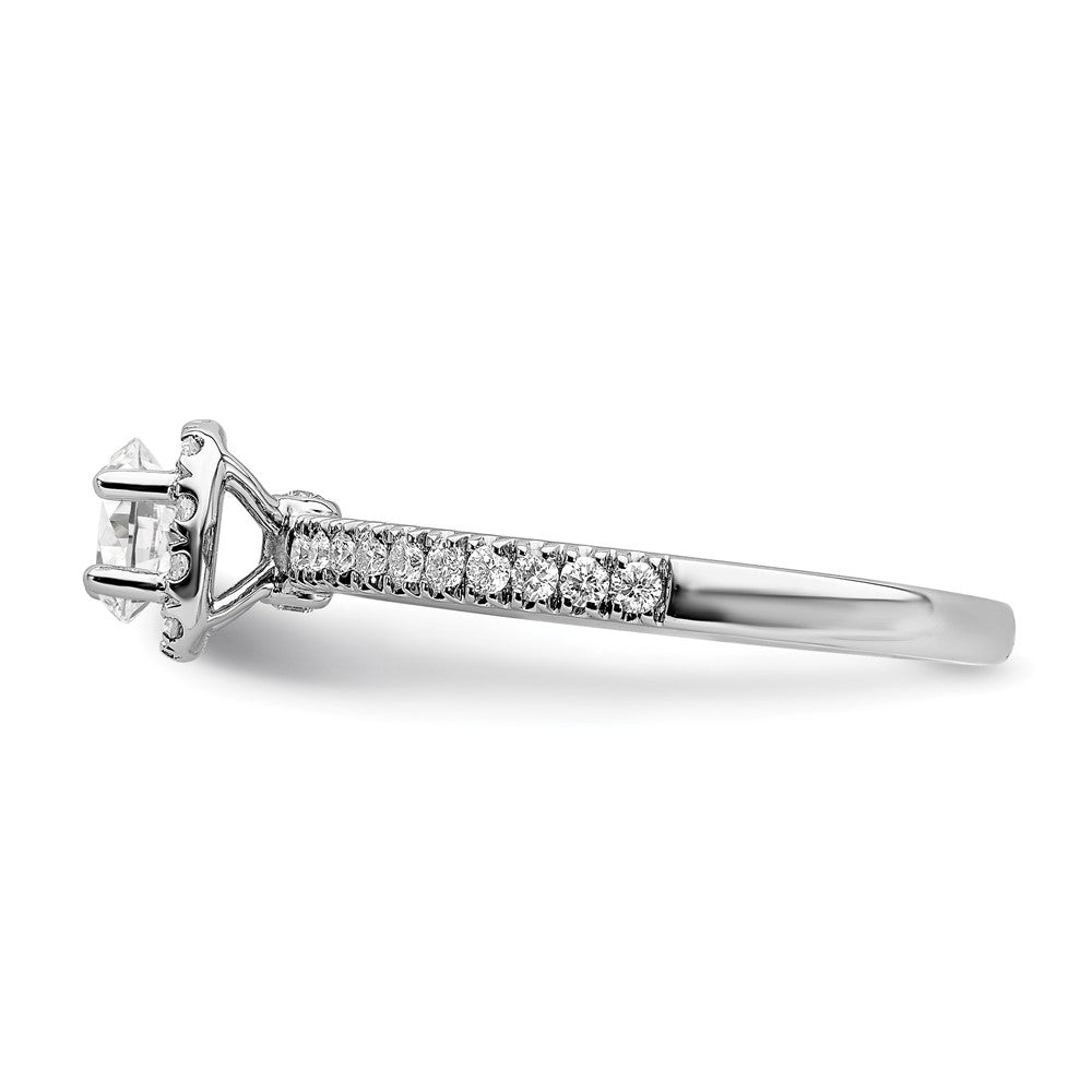 14K Weißgold Halo-Ring mit ewigem Versprechen und im Labor gezüchteten VS/SI FGH-Diamanten