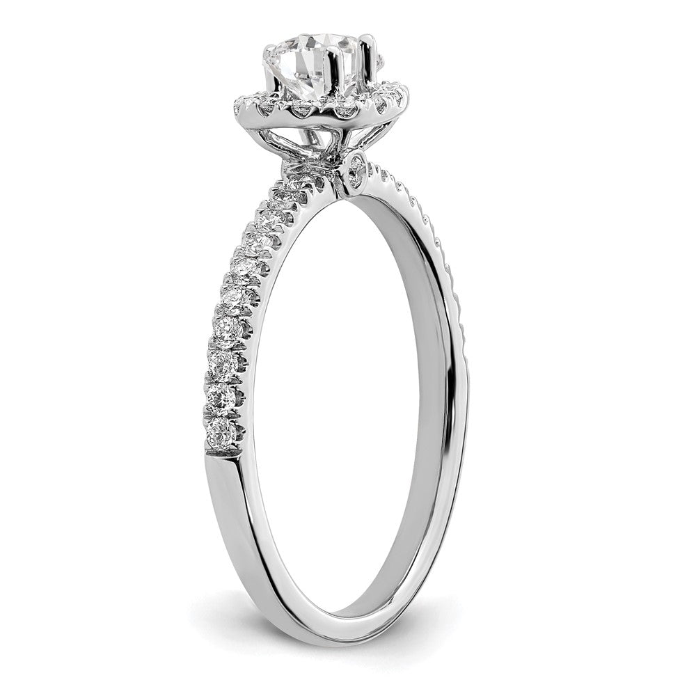 14K Weißgold Eternal-Promise-Halo-Ring mit im Labor gezüchteten Diamanten, VS/SI, FGH