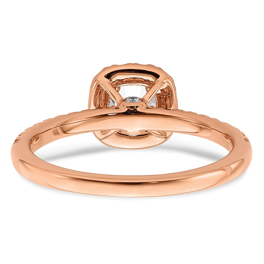 14K Roségold Verlobungsring mit 0,75 ct. Laborgezüchteten Diamanten im Rundschliff, Halo-Fassung, VS/SI+ G+