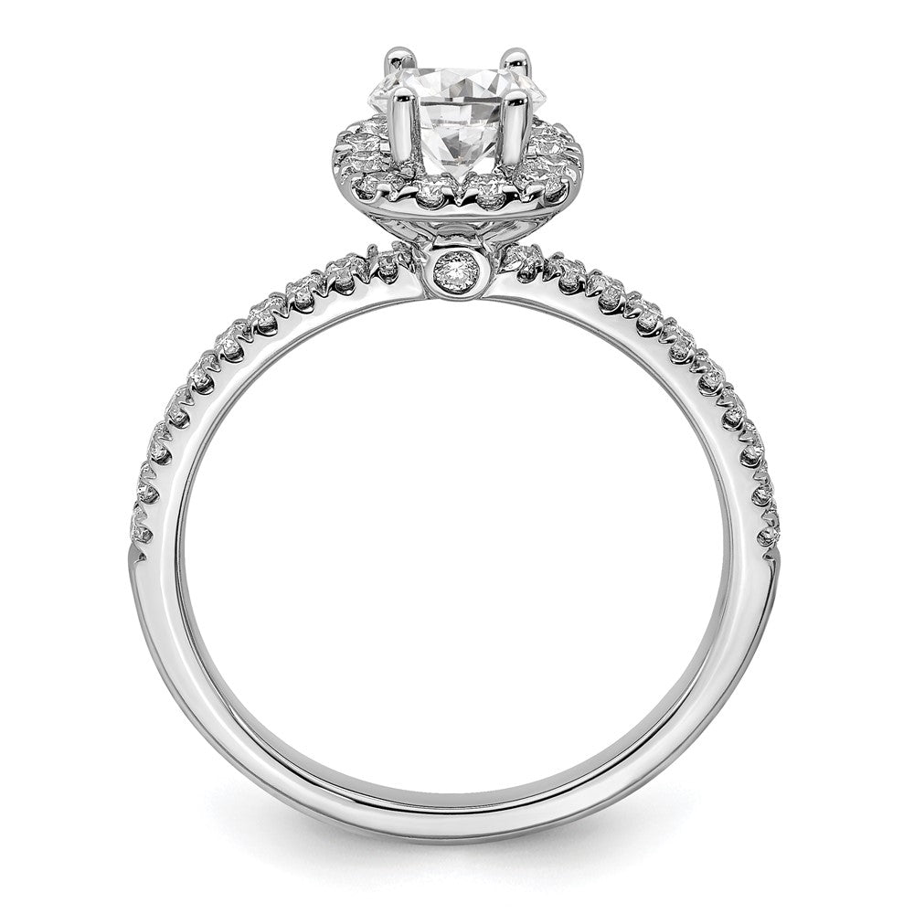 14K Weißgold Verlobungsring mit rundem Halo, 0,75 ct. Labor-gezüchteten Diamanten, VS/SI+ G+