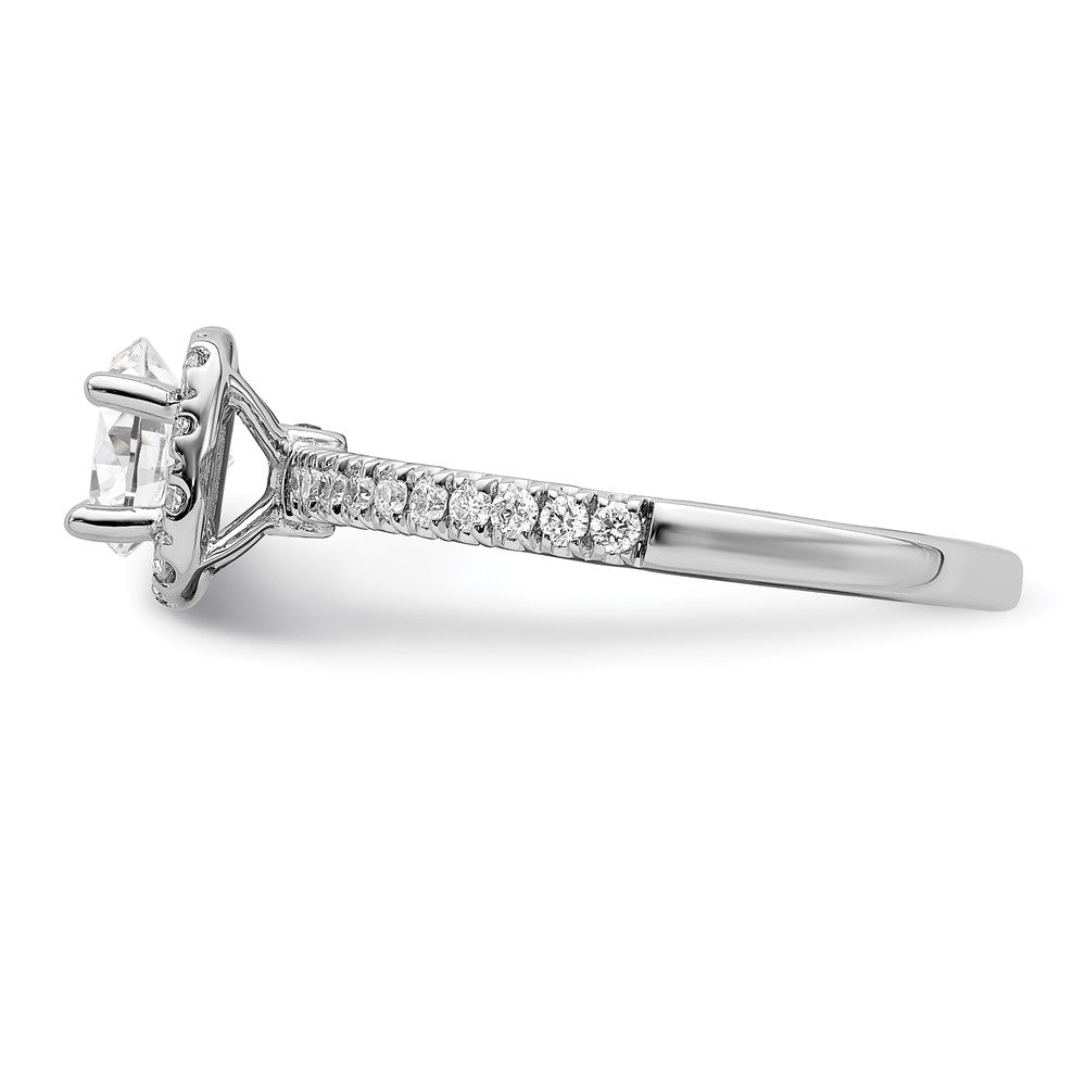 14K Weißgold Verlobungsring mit rundem Halo, 0,75 ct. Labor-gezüchteten Diamanten, VS/SI+ G+
