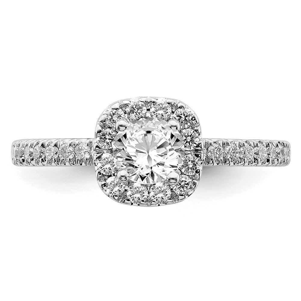 14K Weißgold Verlobungsring mit rundem Halo, 0,75 ct. Labor-gezüchteten Diamanten, VS/SI+ G+