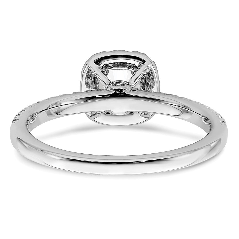 14K Weißgold Verlobungsring mit 0,75 ct. Laborgezüchteten Diamanten, rund, Halo-Fassung, VS/SI+ G+