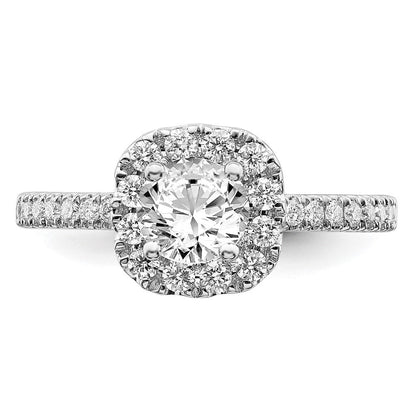 14K Weißgold Verlobungsring mit rundem Halo, 1 ct. Labor-gezüchteten Diamanten, VS/SI+ G+
