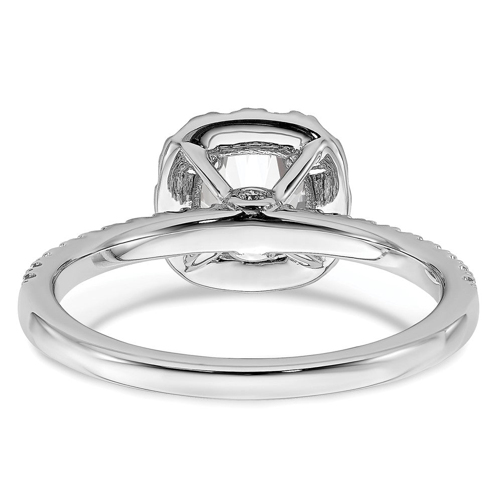 14K Weißgold Verlobungsring mit rundem Halo, 1 ct. Labor-gezüchteten Diamanten, VS/SI+ G+