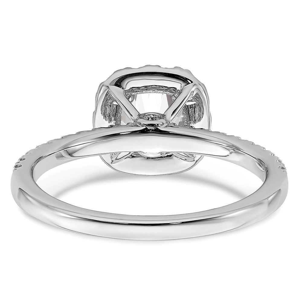14K Weißgold Verlobungsring mit 1 ct. Laborgezüchteten Diamanten im Rundschliff, VS/SI+ G+, mit Halo-Fassung
