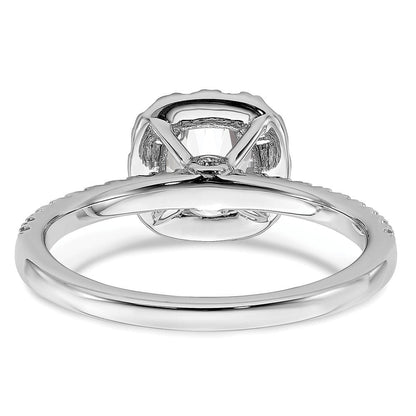 14K Weißgold Verlobungsring mit 1 ct. Laborgezüchteten Diamanten im Rundschliff, VS/SI+ G+, mit Halo-Fassung
