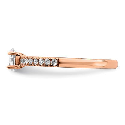 14K Roségold Verlobungsring mit 0,5 ct. Laborgezüchteten Diamanten im Rundschliff, VS/SI+ G+, komplett besetzt