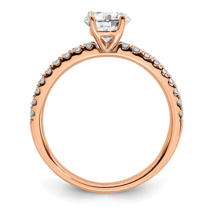 14K Roségold Verlobungsring mit 0,75 ct. Labor gezüchteten Diamanten im Rundschliff, VS/SI+ G+