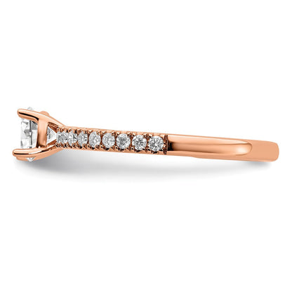 14K Roségold Verlobungsring mit 0,75 ct. Labor gezüchteten Diamanten im Rundschliff, VS/SI+ G+