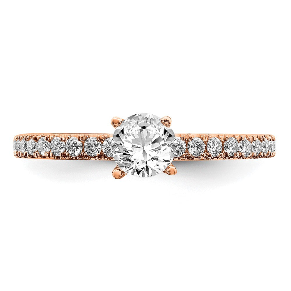 14K Roségold Verlobungsring mit 0,75 ct. Labor gezüchteten Diamanten im Rundschliff, VS/SI+ G+