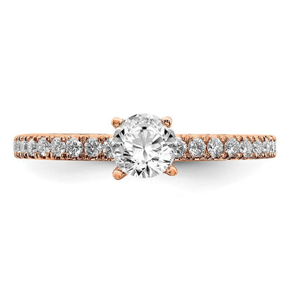 14K Roségold Verlobungsring mit 0,75 ct. Labor gezüchteten Diamanten im Rundschliff, VS/SI+ G+