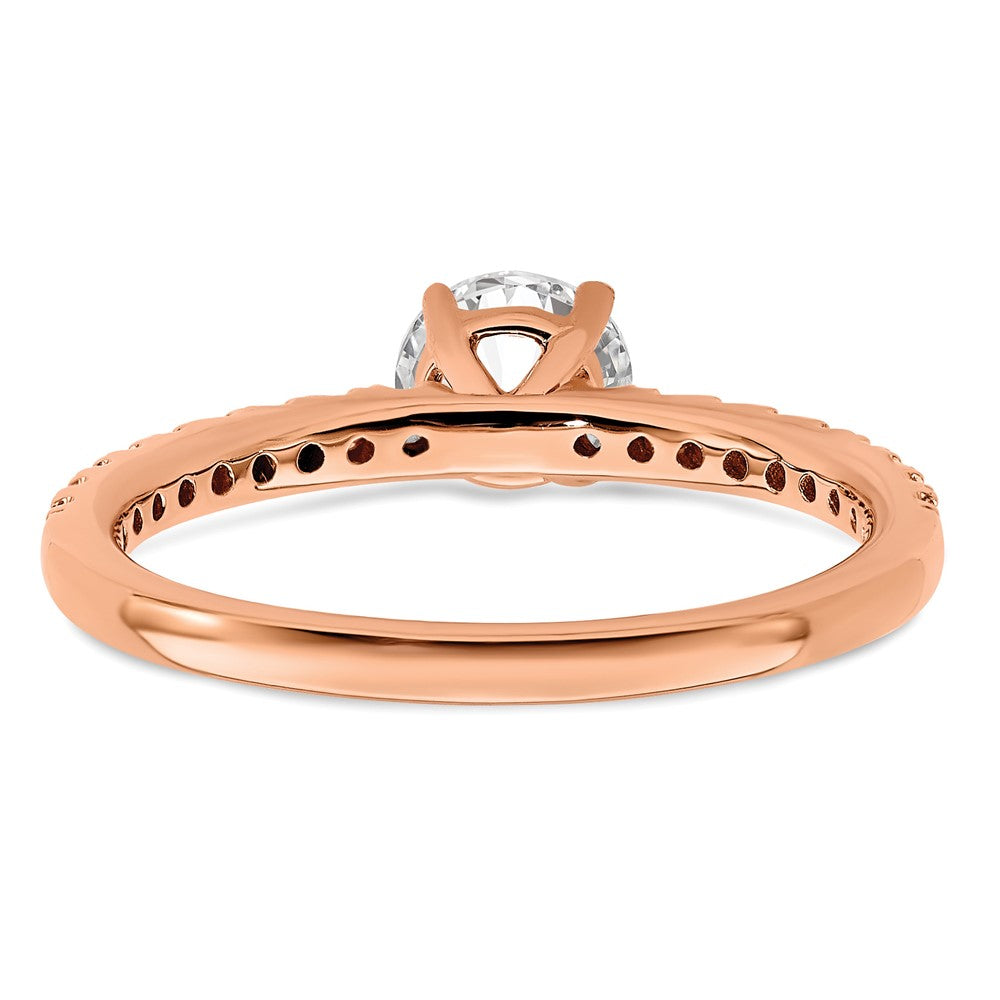 14K Roségold Verlobungsring mit 0,75 ct. Labor gezüchteten Diamanten im Rundschliff, VS/SI+ G+