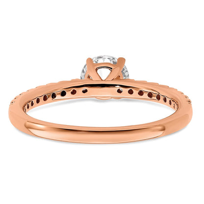 14K Roségold Verlobungsring mit 0,75 ct. Labor gezüchteten Diamanten im Rundschliff, VS/SI+ G+