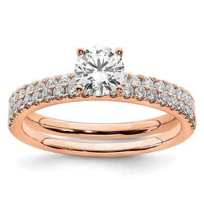 14K Roségold Verlobungsring mit 0,75 ct. Labor gezüchteten Diamanten im Rundschliff, VS/SI+ G+