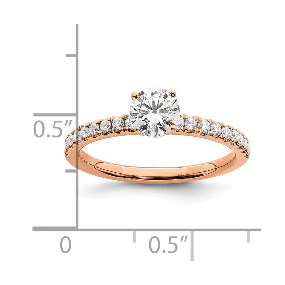 14K Roségold Verlobungsring mit 0,75 ct. Labor gezüchteten Diamanten im Rundschliff, VS/SI+ G+