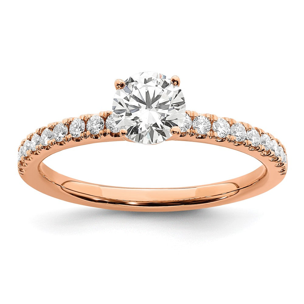 14K Roségold Verlobungsring mit 0,75 ct. Labor gezüchteten Diamanten im Rundschliff, VS/SI+ G+