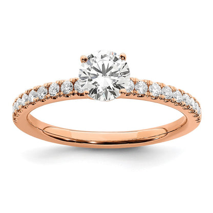 14K Roségold Verlobungsring mit 0,75 ct. Labor gezüchteten Diamanten im Rundschliff, VS/SI+ G+